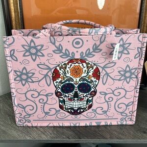 Pink skull tote bag brand new